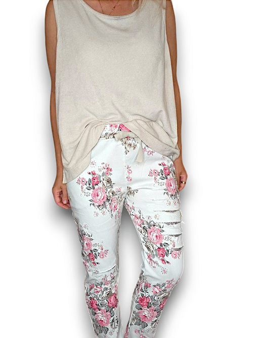 Light Mint High Tea Ripped Pants