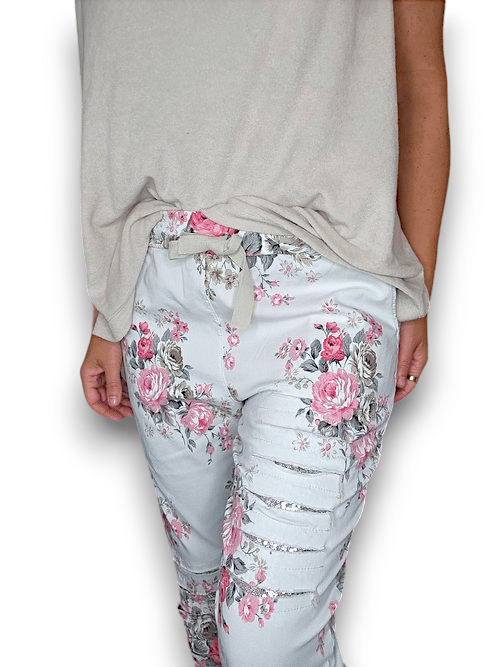 Light Mint High Tea Ripped Pants