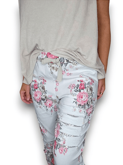 Light Mint High Tea Ripped Pants