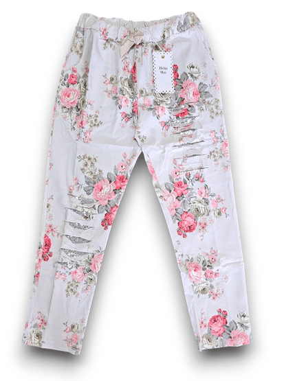 Lightest Lavender High Tea Ripped Pants