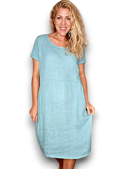 Light Turquoise Plain Jungle Dress