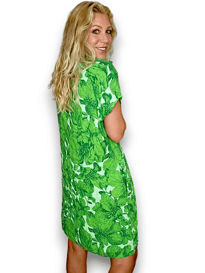 Bright Green Memory lane Shirt Dress