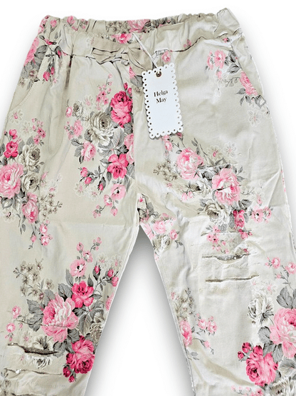 Light Beige High Tea Ripped Pants