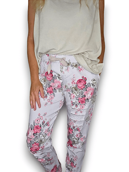 Lightest Lavender High Tea Ripped Pants