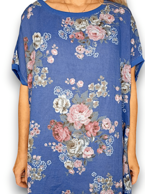 Cobalt High Tea Elastic Hem Dress