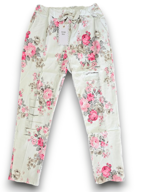 Light Mint High Tea Ripped Pants