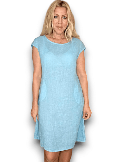 Light Turquoise Plain Kennedy Dress