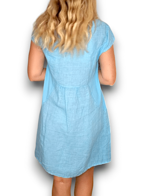 Light Turquoise Plain Kennedy Dress