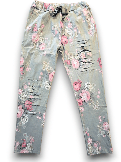 Sage Green High Tea Ripped Pants