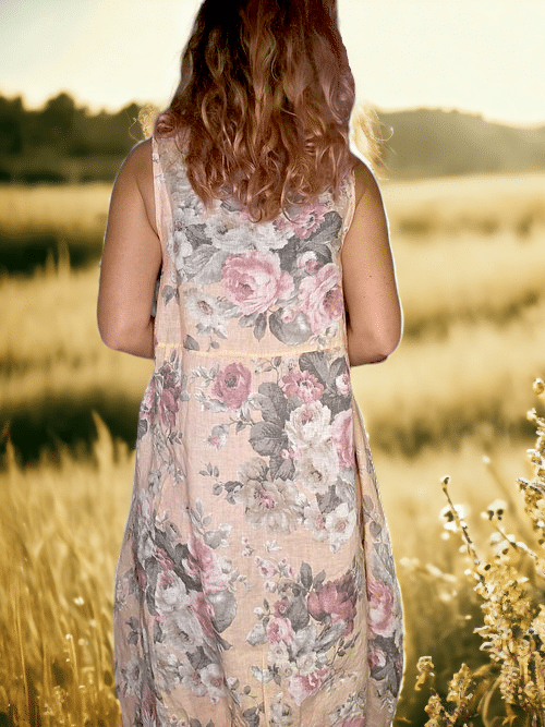 Peach Scarlett Rose Maxi Tank Dress