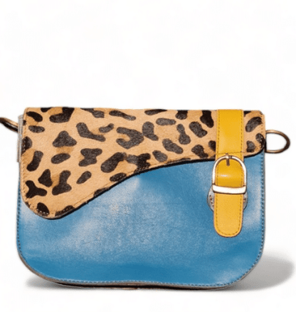 Hey Herbee Angler Leather Bag-AE1565 Teal-Big Leopard