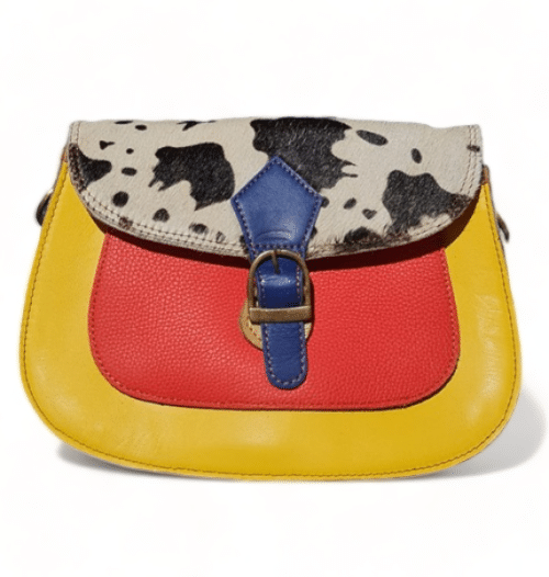 Hey Herbee Freeda Leather Bag-AE1923 Yellow-Tan Big Leopard