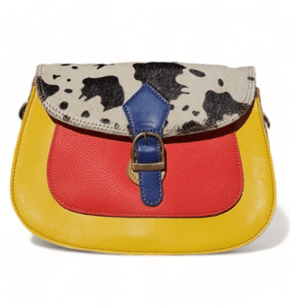 Hey Herbee Freeda Leather Bag-AE1923 Yellow-Tan Big Leopard