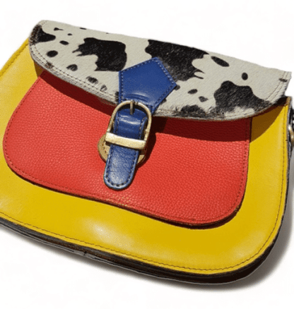 Hey Herbee Freeda Leather Bag-AE1923 Yellow-Tan Big Leopard