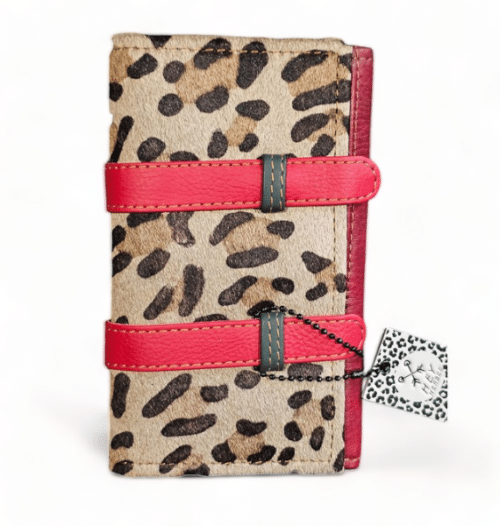 Hey Herbee Double Hug Strap Wallet-AE1605-Drk Tan/Red-Leop Mix