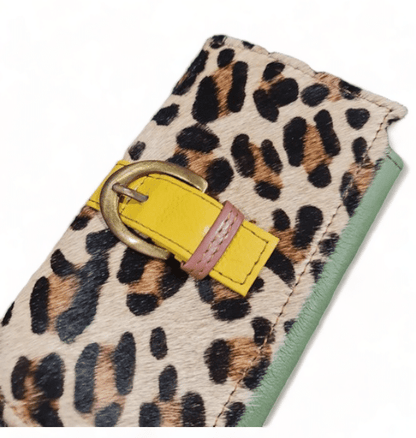 Hey Herbee Big Buckle Wallet-AE1601-Yellow Buckle/Leopard