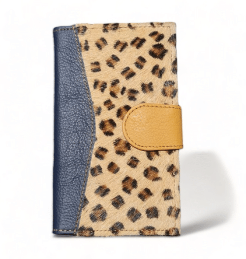 Hey Herbee Ruby Leather Wallet-AE1649 Navy-tan mini Leopard