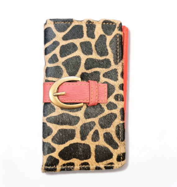 Hey Herbee Big Buckle Wallet-AE1601-Brown/Tan Blk Pebble Print