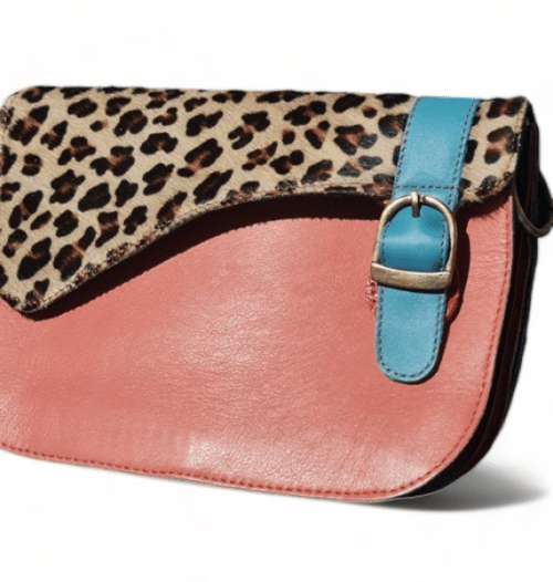 Hey Herbee Angler Leather Bag-AE1565 Pink Lipstick-Mini Leopard
