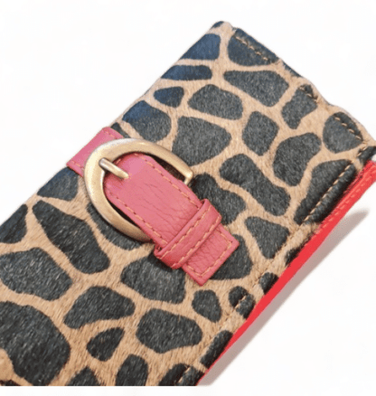 Hey Herbee Big Buckle Wallet-AE1601-Brown/Tan Blk Pebble Print