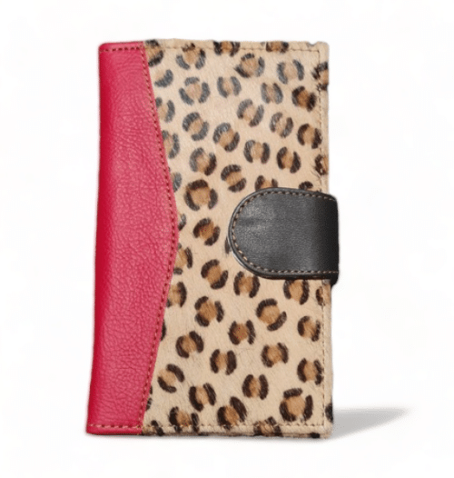 Hey Herbee Ruby Leather Wallet-AE1649-Red-Light Beige-Small Print