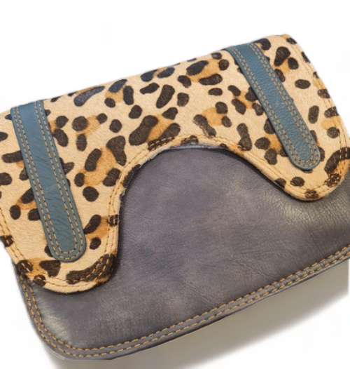 Hey Herbee Archer Leather Bag-AE2172-Navy Tan Medium Leopard