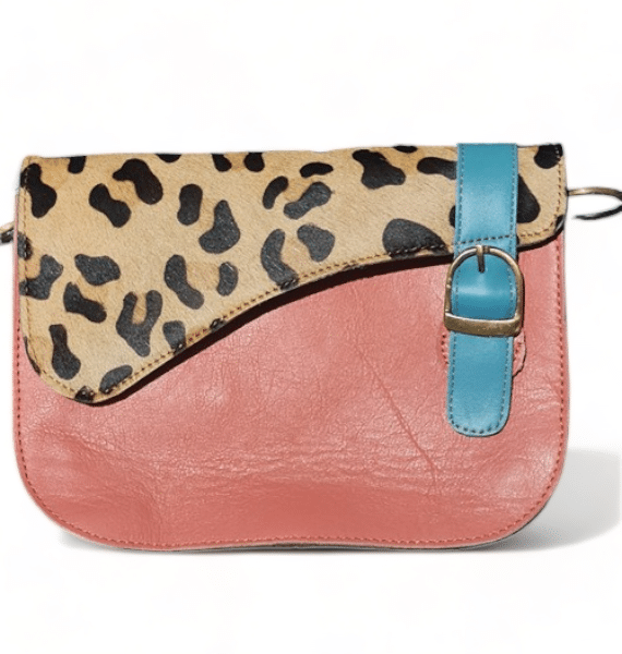 Hey Herbee Angler Leather Bag-AE1565 Pink Lipstick-Leopard