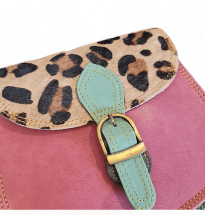 Hey Herbee Leather Bag-Mini Macbeth/Brick/Tan Leopard