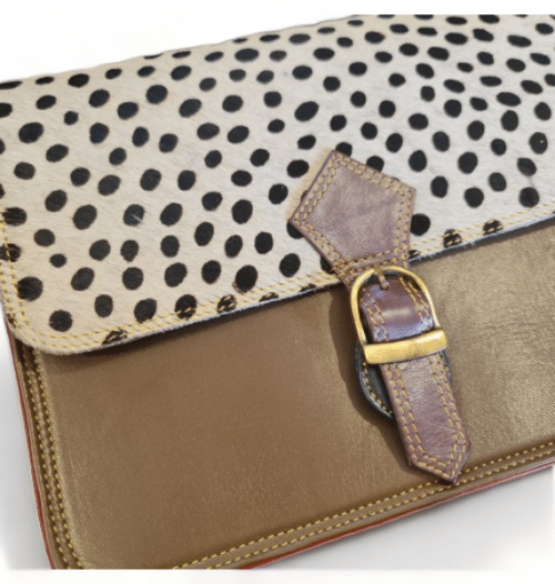 Hey Herbee Pinocchio Leather Bag-Drk Brick/Wht Peb