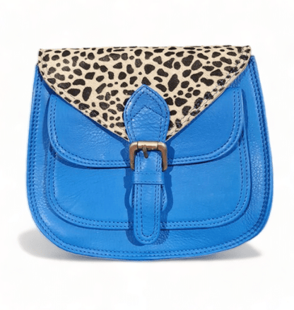 Freeda Boutique | Bright Blue & Mini Pebble | Leather Bag & Strap