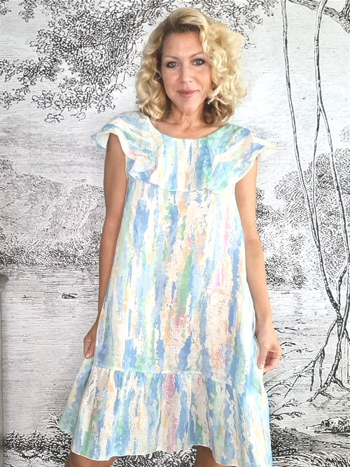 Sky Blue Rainbow Stella Frill Dress