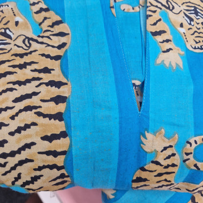 IDA IVY Pouf Sl Dress/Tiger Stripe/Turquoise