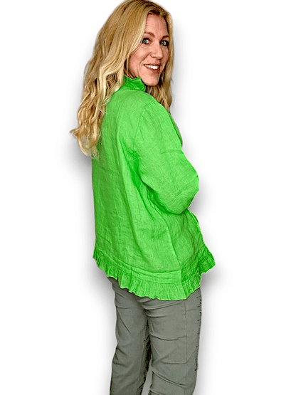 Fresh Green Frill and Dandy Linen Jkt